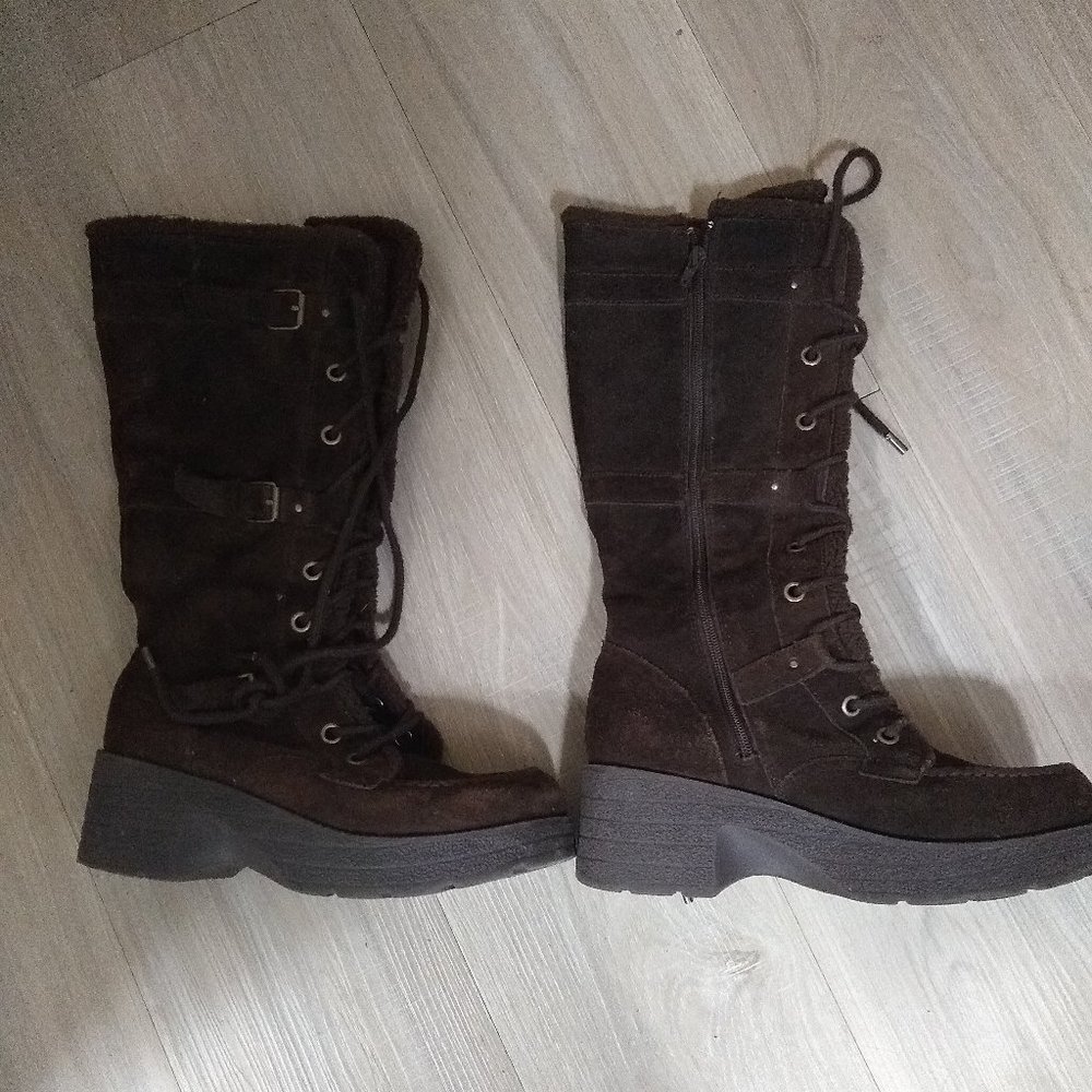 Report brown leather snow boots, size 8 (Norfolk)